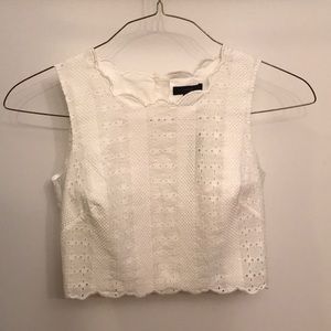 Jcrew eyelet scalloped crop top NWT